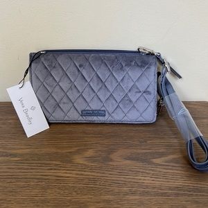 NEW Vera Bradley RFID Wallet Crossbody in Velvet-Carbon Gray